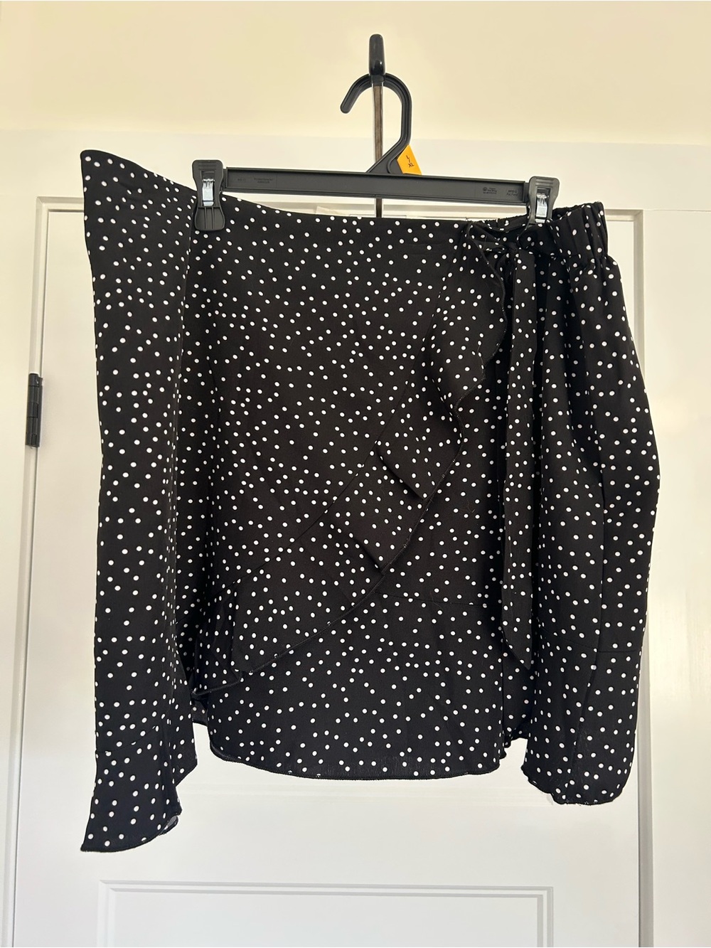 Black Polka Dot Wrap Skirt